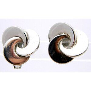 Vintage MARINO Silver Tone Clip Earrings